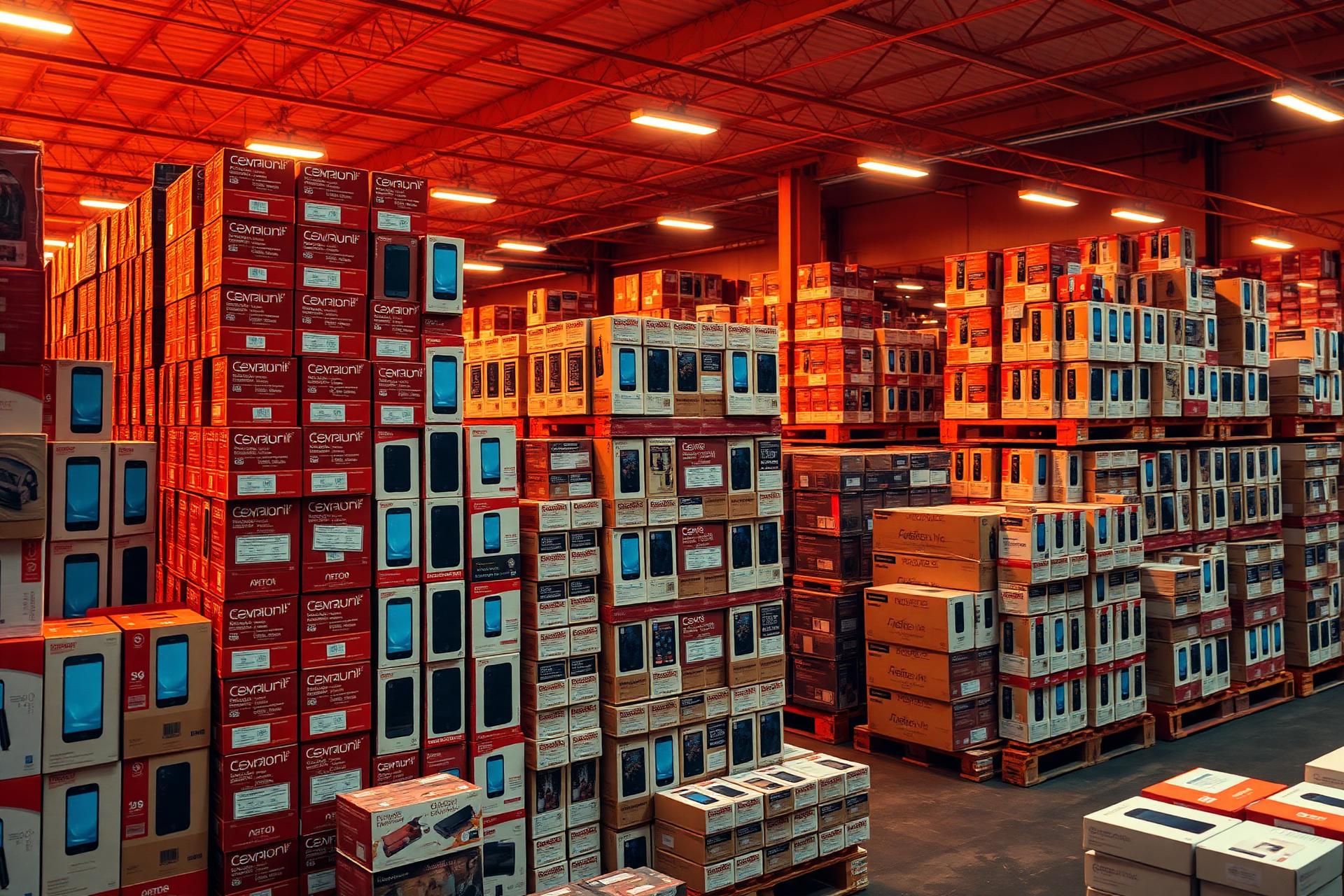JC Deals warehouse filled with liquidation pallets